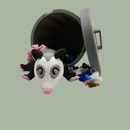 3D printed possum with trash can