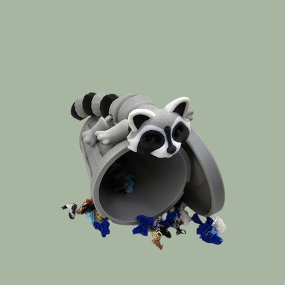 3D printed racoon with trash can