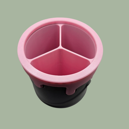 3D printed paint can with handle detail and cartoon style dripping paint in pink