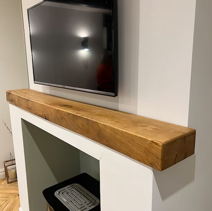 Solid oak mantelpiece supplied with fixings and your choice of distressing