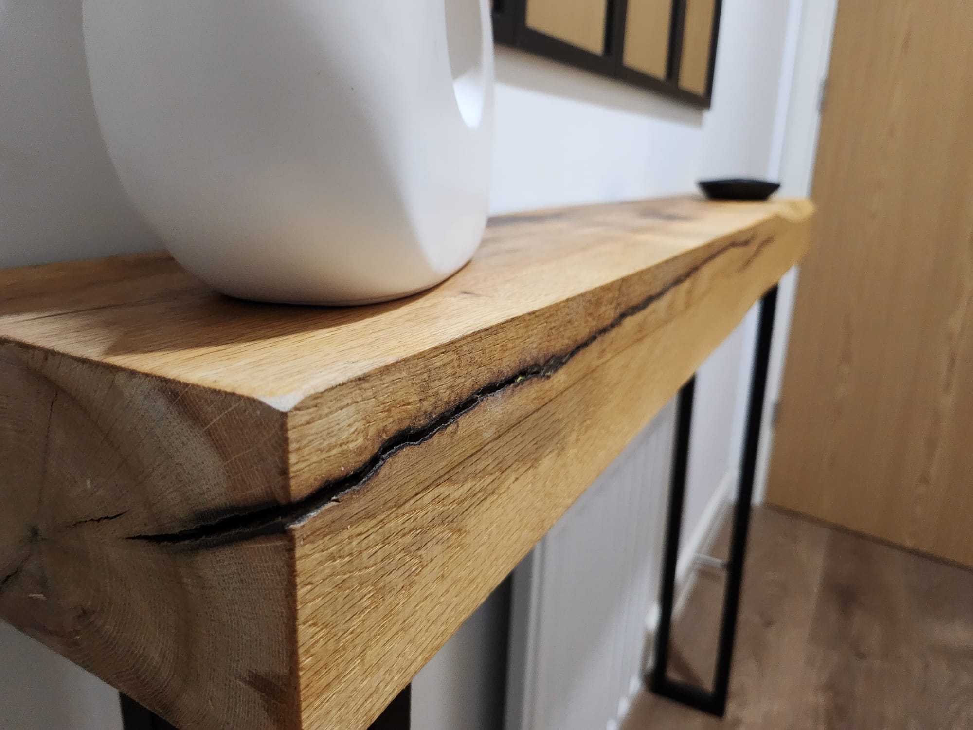 Natural oak deals console table