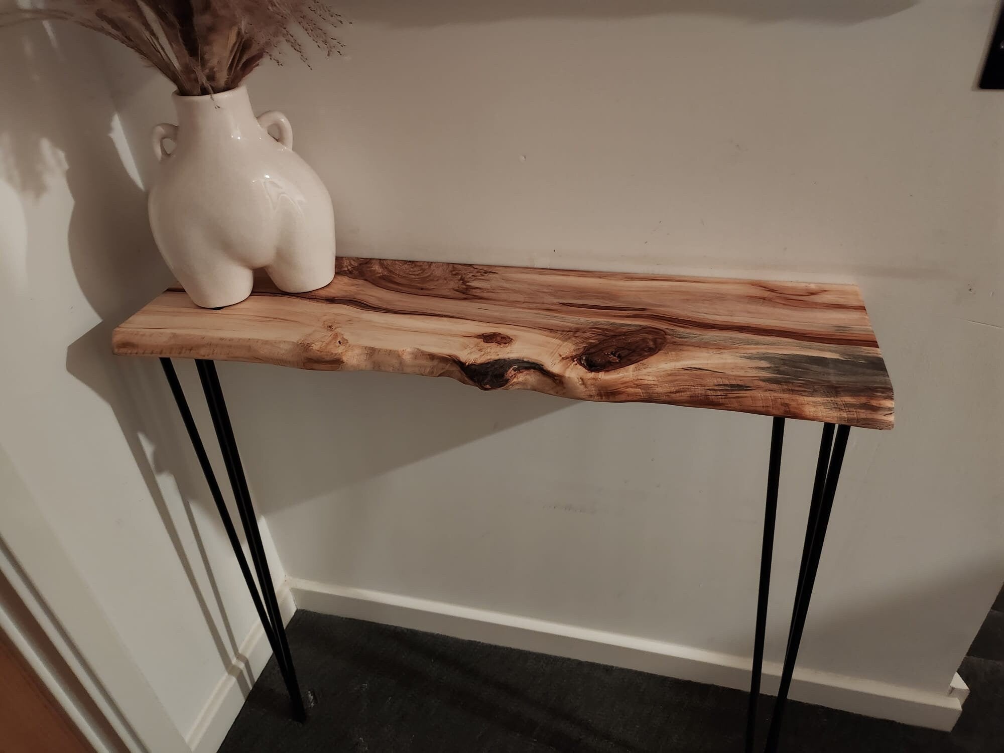 Hairpin legs live edge outlet table